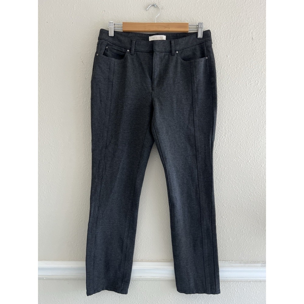 Etcetera Twiggy Pants Womens Size 6 Charcoal Gray Ponte Knit Dress Pants Office